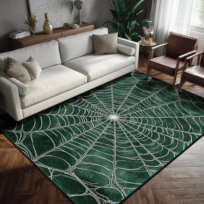 keepcute Spider Web Area Rug 5x7 ft Non-Slip Gothic Rug Spiderweb Floor Carpet Decor for Living Room Bedroom Living Room Study Carpet