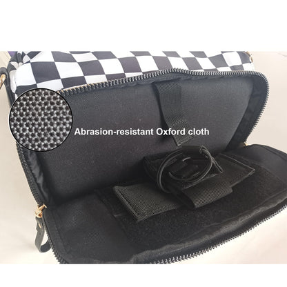 Security Carry Bum Bags Checkered Crossbody Fanny Packs Diaper Bag with RFID Pouch for CCW, EDC& Outdoor (Black+white)