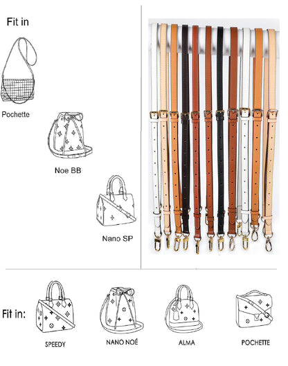 LDKJ Vachetta Leather Adjustable Crossbody Strap for ， women's crossbody handbags (Brown)