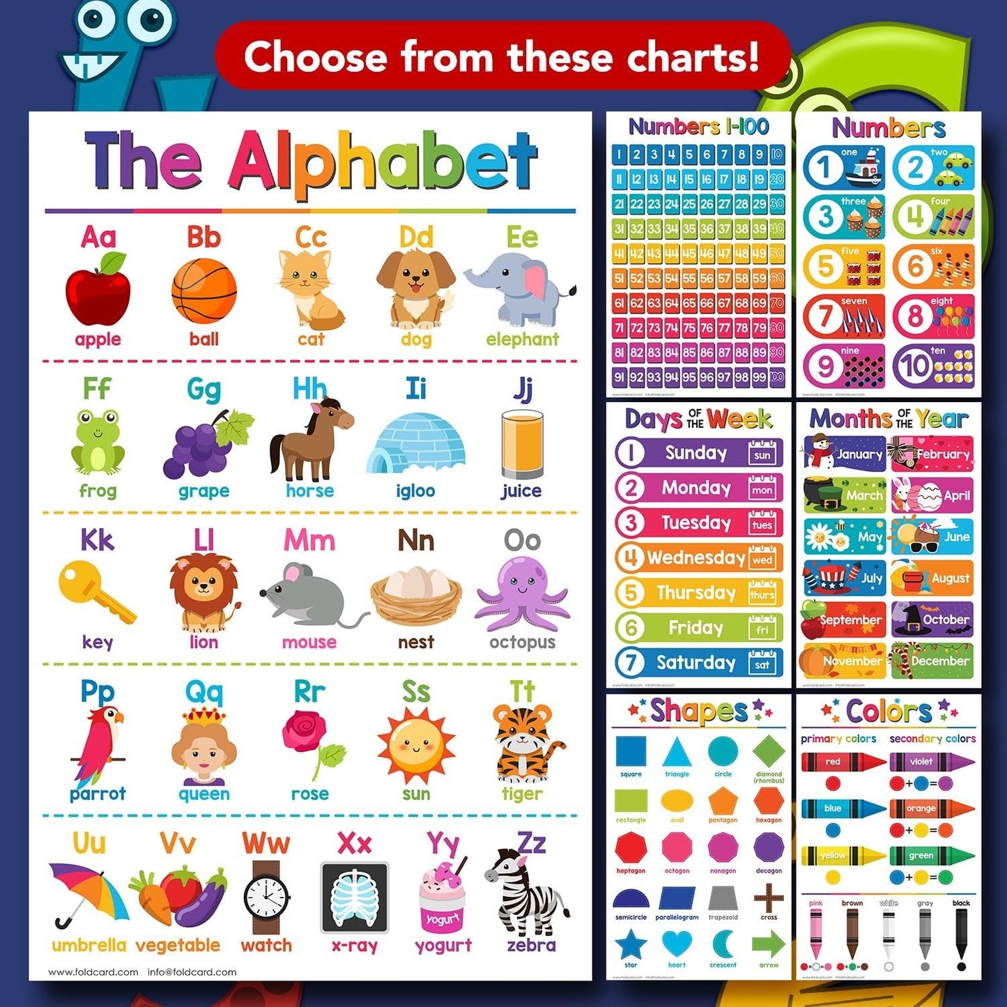 Order of Operations Math Educational Charts for Preschool to Gradeschool – Colorful Mathematics Visual / Learning Aid Wall Art Poster for Classrooms | Glossy Durable Cardstock | 11" x 17" | 5 per Pack