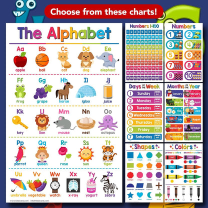 My Body Educational Charts for Preschool to Gradeschool – Bright and Colorful Visual/Learning Aid Wall Art Poster for Classroom or Home | Printed on Glossy Durable Cardstock | 11" x 17" | 5 per Pack