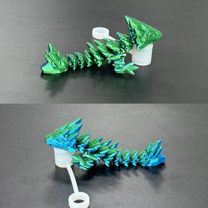 MITCHENIFY Dragon Straw Cover Cap Compatible with Stanley 30 & 40oz Straw Cup, Silicone Straw topper with 3D Printed Dragon, Cool Tumbler Accessories (Green-Blue), Halloween Decorations