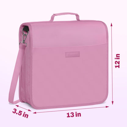 SUNEE Zipper Binder 3 Ring, 3 Inch O-Ring with Handle and Shoulder Strap, 600-Sheet Capacity, 5-Tab Expanding File Folder, Multi-Pockets for Middle School Organizer Binder with Zipper, Grape Purple