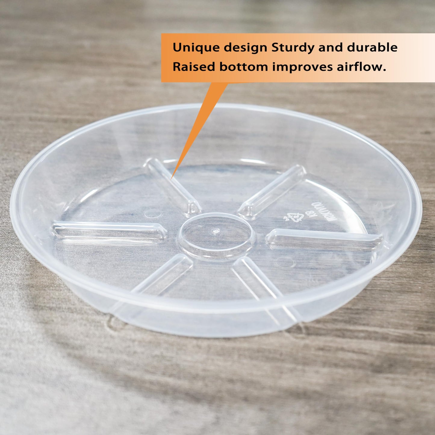 MSKIAUO 6 Pack Plant Saucers, 12 inch Clear Plant Trays, Durable Round Plastic Flower Plant Water Drip Tray for Pots Planter, Heavy Duty Plant Dish Pant Plate to Catch Water for Indoor & Outdoor