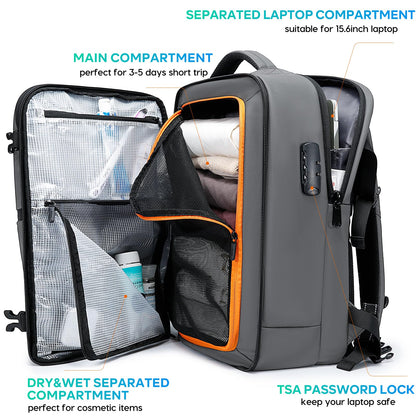 BANGE Commute Backpack with Water Bottle Holder, Anti Theft Laptop Backpack Fits for 15.6Inch Notebook, Water Resistant Office Daypack for work