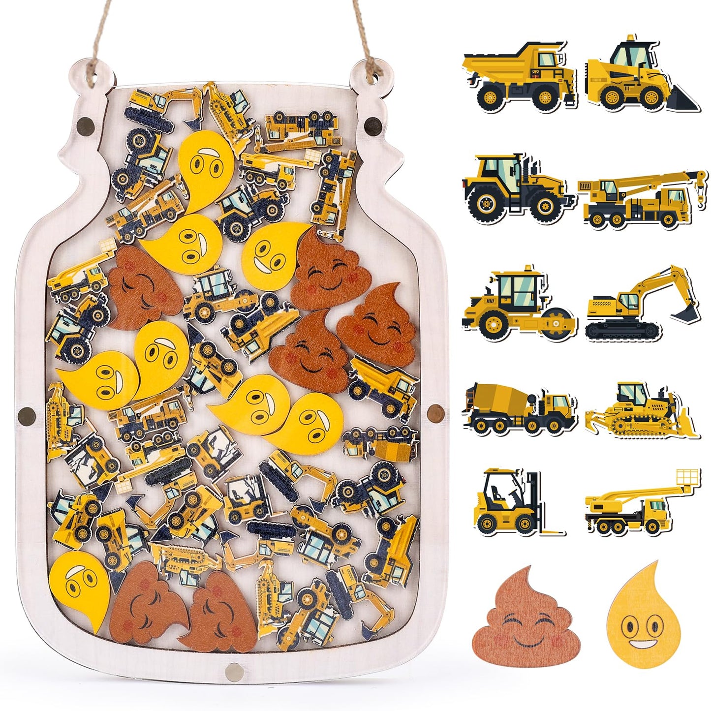102 Construction Reward Jar for Toddlers, Reward Chart for Kids, Reward System Behavior Chart for Kids 8.8" X 12" Incentive Chart for Boys Girls Classroom Students Kids Behavior Management Tools