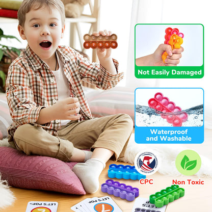 Joycat Ten-Frame Math Learning Tools for Elementary-24 Ten Frames and 20 Task Cards Math Counting Game for Preschool Kindergarten Classroom Learning Activities Kids Ages 3-5