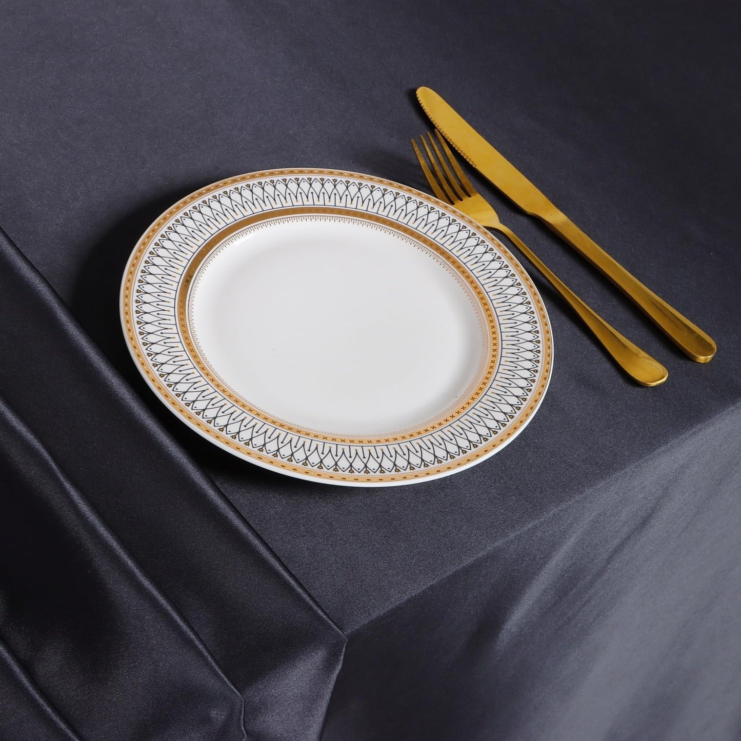 ShinyBeauty 2 Packs Satin Tablecloth 60"X102" Black Table Cloths Rectangle 6 FT Table Outdoor Tablecloths Oblong Tables Cloth Black Tablecloth Smooth Fabric Overlay for Halloween