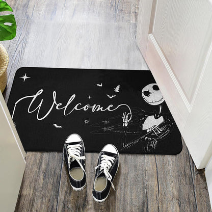 Darno Jack Skeleton Door Mat 30x17 inch, Nightmare Christmas Welcome Doormat, Nightmare Christmas Gfits, Nightmare Christmas Decor