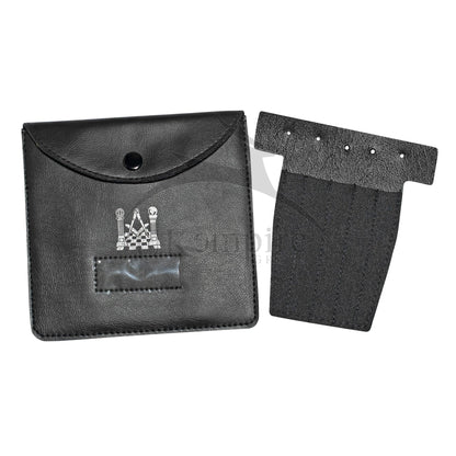 UK EMPIRE GROUP Masonic Regalia Pocket Jewel Holder/Hanger (Medium) Black Leather | Freemason jewelry Case/Pad