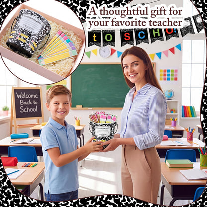 ReliThick 101 Pcs Compositoin Notebook Flip Name Sticks with Metal Buckets Back to School Talking Sticks with Metal Holder Set for Classroom Management Tool Teacher Essentials Educational Activities