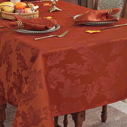 Honellaty Rust Square Napkin, Spillproof & Wrinkle Resistant, Elegant Jacquard Damask Napkin for Dining, Autumn, Harvest, Thanksgiving, 4 Pieces(20x20 Inches)