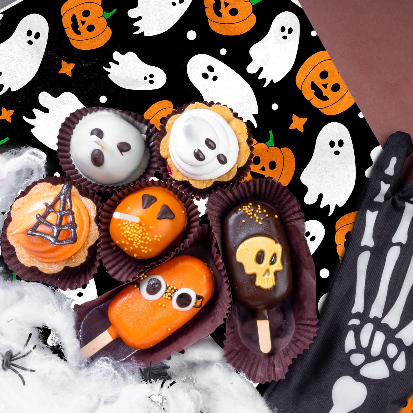 JarThenaAMCS 150Pcs Halloween Wax Paper Pumpkin Boo Ghost Deli Paper Black Sandwich Wrap Paper Tissue Waterproof Oil-Proof Picnic Liners for Party Kitchen Supplies, 9.8 x 8.3 Inch