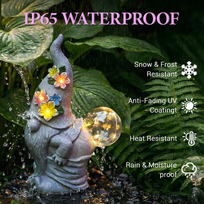 Acgarten Solar Funny Garden Gnome Statue: Outdoor Lights Decorations