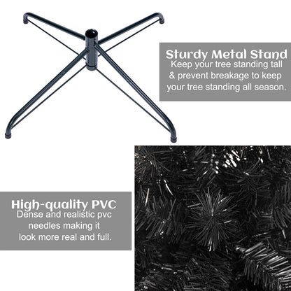 Sunnyglade 4 FT Halloween Black Premium Artificial Christmas Tree 400 Tips Easy to Assemble with Christmas Tree Stand (4 ft)
