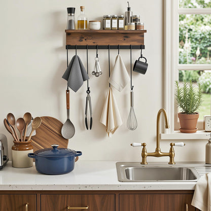 yeavs Wall Mounted Mug Holder with 8 Hooks