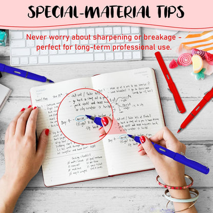 Everlasting Checking Pencils Red Erasable Pencils Correcting Pencils with Erasers for Checking Map Marking Coloring Tests Grading 4 Pack