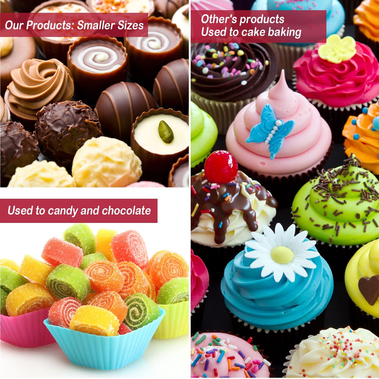 Pinkunn 600 Pcs Cow Print Paper Cupcake Liners Mini Cupcake Liners Muffin Baking Cups Small Candy Cups Making Supplies for Birthday Shower Theme Graduation Party Decoration