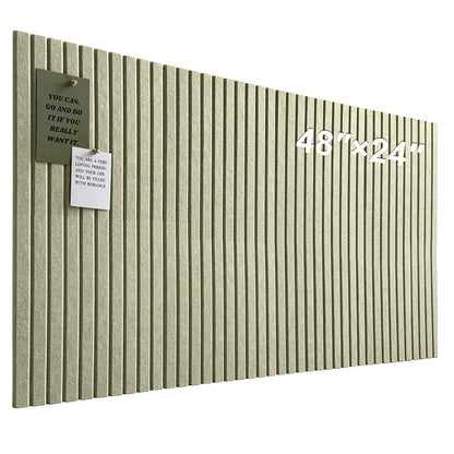 Large Cork Board for Office, 8 Pack Felt Wall Tiles with Slat Wall Paneling and Safe Removable Adhesive Tabs, Felt Bulletin Board Pin Board Cork Boards for Walls - Sage Green