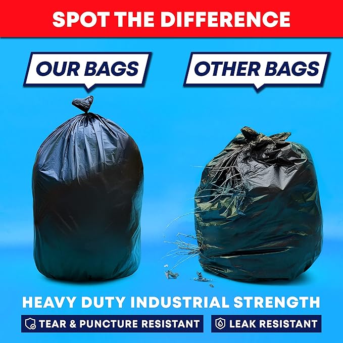 Veska 55 Gallon Trash Bags, 55-60 Gallon Trash Bags Heavy Duty