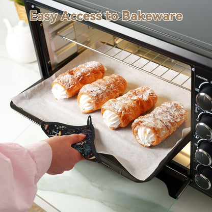 Mushroom Oven Mitts and Pot Holders Set Silicone Kitchen Gloves Potholders Heat Resistant for Chef Baking Cooking Grilling BBQ (Set of 4)