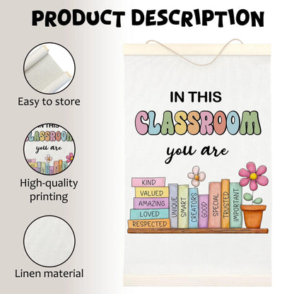 LKETW Inspirational Classroom Poster Hanger Frame 12x16 Inch, Positive Affirmations Motivational Wall Art Posters for Classroom, Inspirational Hanging Banner Decor for Home Kids Room Bedroom