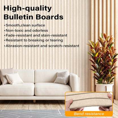 Large Felt Bulletin Board，47.2" x 35.4" 12 Pack Cork Board Alternative for Walls,Felt Wall Tiles for Office & Home Decor,Pin Board with 30 Pcs Pushpins and 72 Adhesive Tabs-Camel