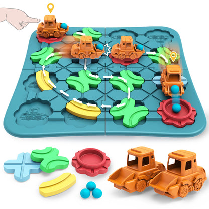Kids Toys STEM Board Games - Logic Road Builder Brain Teasers Puzzles for 3 4 5 6 7 Year Old Boys Girls, Educational Montessori Birthday Gifts for Ages 4-8 Preschool Classroom Learning (29 PCS)