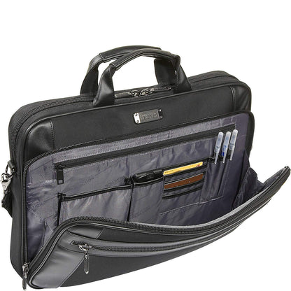 Kenneth Cole Reaction Urban Traveler Slim 18.4" Laptop Sleeve Top Zip Computer Portfolio Bag, Black
