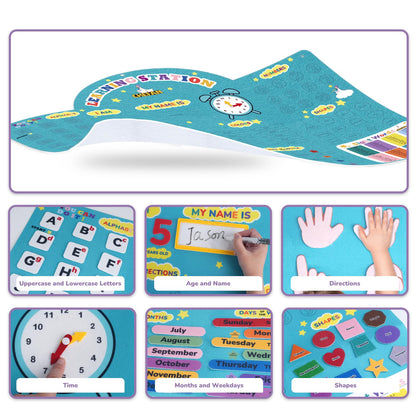 CHEFAN Alphabets Letters and Numbers Felt Board Pieces, 36 * 27 inches, Toddlers ABC Learning Toys, Uppercase Lowercase, Classroom Educational Learning Play Kit Wall Hanging Gift for 3 Years +