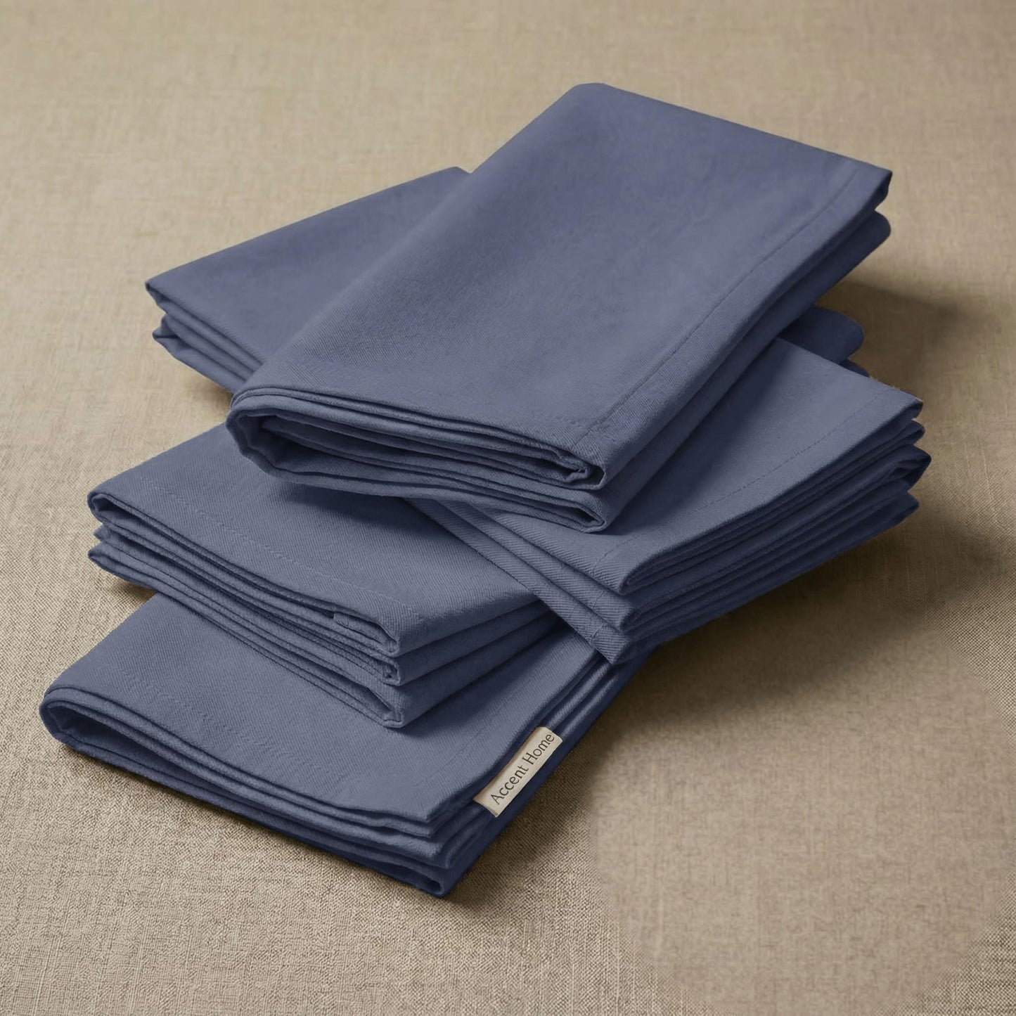 ACCENTHOME Accent Home 100% Cotton Napkins, Delicate Cloth Napkins for Dinners, Parties and Weddings，18 x 18 Inch Set of 12 - Navy