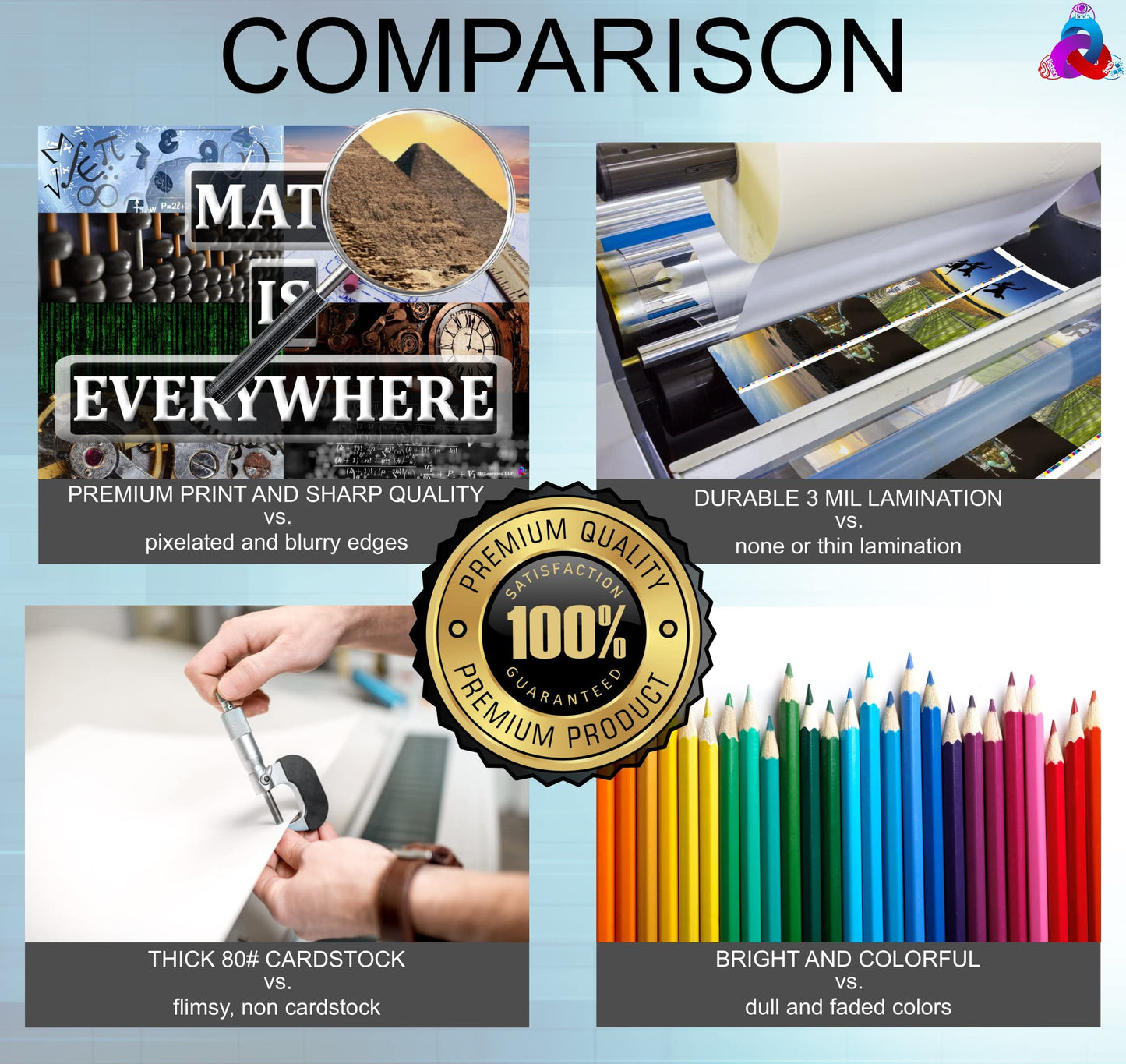 ‘Math Is Everywhere’ and ‘Math Is Poetry’ Posters - Laminated 14x19.5 - Educational Charts, Mathematics Classroom Posters and Decorations, Back to School Supplies, Learning Posters for Math and Science Classes, STEM and STEAM Posters