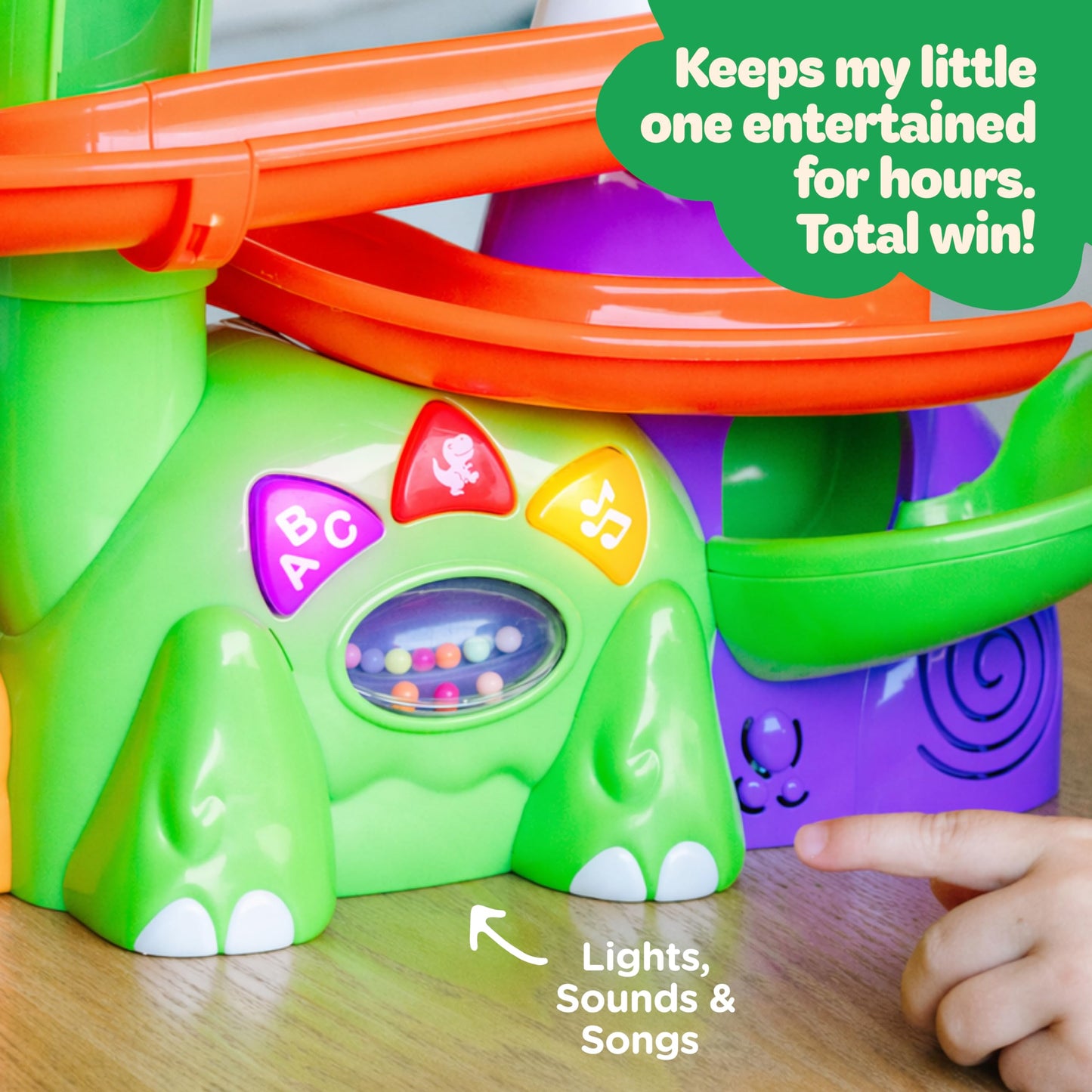 Move2Play, Air-Powered Dinosaur Ball Popper | 30+ Songs, Sayings, & Lights | Baby & Toddler Toys Ages 6 7 8 9 10 12+ Months | Boy & Girl Gift for 1, 2+ Year Olds | Birthday Present
