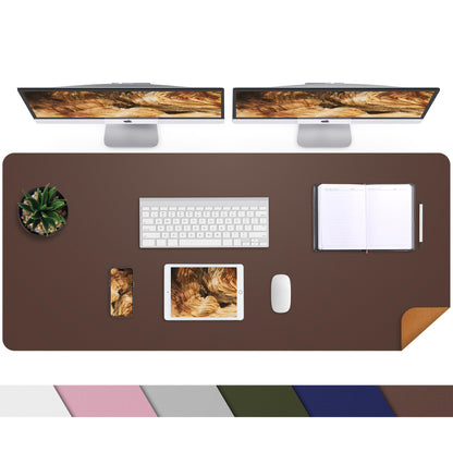 AFIING Cork Desk Mat 47" x 23.6", Dual-Sided Natural Cork & PU Leather Desk Pad, Non-Slip Waterproof Large Mouse Pad for Office, Home & Gaming (Coffee)