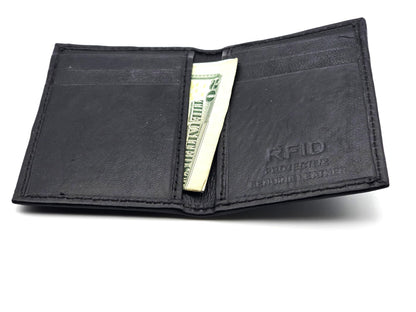 BLB Technologies LLC Slim Front Pocket Wallet for Men – Genuine Leather Minimalist Wallet, RFID Blocking, Holds Cards & Cash, Compact Everyday Carry