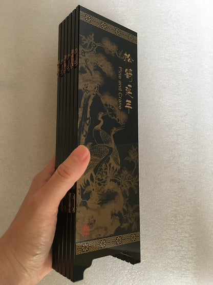 APERFECT Decorations for The Home, 6 Panel Divider, Mini Folding Screen, Chinese Lacquerware, Mini Desktop Folding Screen, Feng Shui Ornaments, Oriental Gift, Business Gift