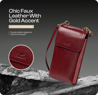 Claasico Crossbody Phone Purse for Women – RFID Phone Case Wallet w/Magnetic Closure & Separate Zipper Pocket Crossbody Bag