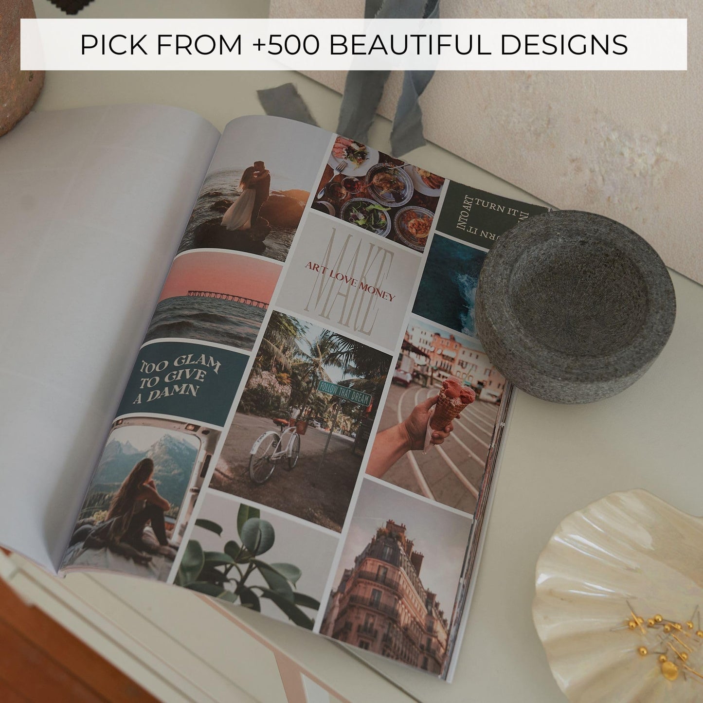 Inspirational Vision Board Kit – Complete Set with Vision Board Book & Felt Board, Motivational Pictures & Quotes to Map Your Goals & Dreams - The Perfect Supplies to Visualize Goal Setting & Success