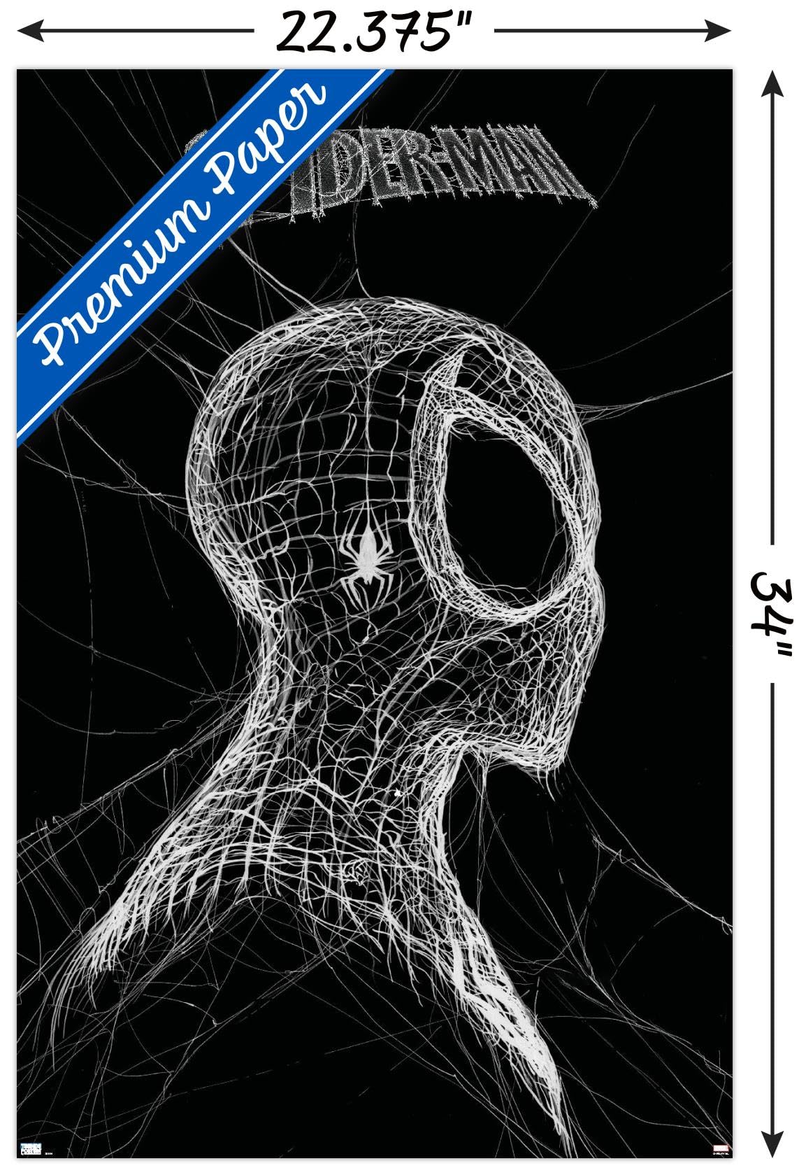 Marvel Spider-Man: World Of Webs - Black And White Wall Poster, 34L" x 22.4W", Premium Unframed Version