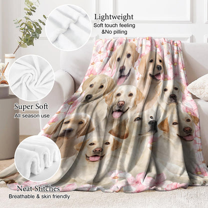 Labrador Retriever Dog Throw Blanket,Labrador Retriever Gifts for Dog Lovers,Soft Flannel Blanket Throw,Gift for Women Kid Girls Halloween Christmas 50"x60"
