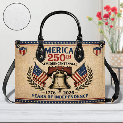 Personalized USA Anniversary Leather Bag, Eagle Purse for Women, 4th of July Patriotic Gift for Her, Veteran Day Gift (#3)