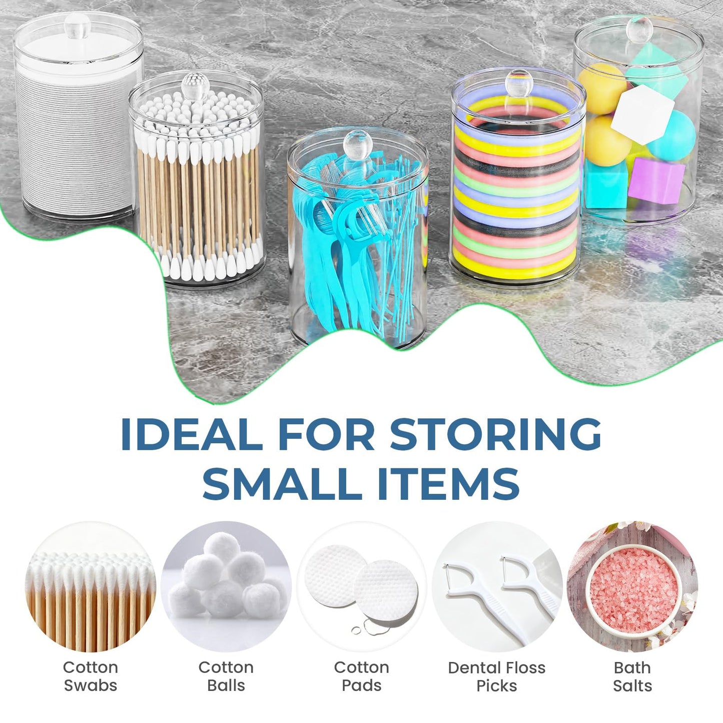 PARKMANI Bathroom Counter Organizers and Storage, Toothbrush Holders for Bathrooms with 3 PCS Qtip Holder, Kids Electric Toothbrush and Toothpaste Holder for Bathroom Vanity Sink Organizer (White)