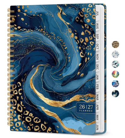Planner 2026–2027, Weekly & Monthly Academic Organizer for School Year, Jul 2026–Jun 2027, Hardcover Planner with Tabs, Back to School Essential, 6.3" x 8.5", Auric Cascade