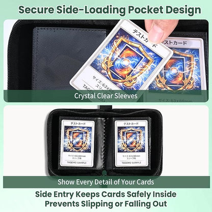 Mini Trading Card Binder Album, 1 Pocket Card Binder with 20 Double-Sided Pages 40 Pockets, Side Loading Small Card Binder for Trading Cards, Single Card Holder Book for Collectors and Kids