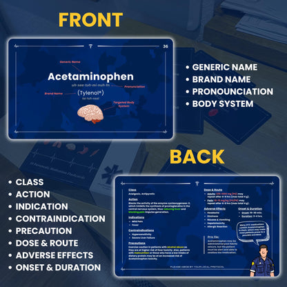 Paramedic Flash EMT & Pharmacology Paramedic Flashcards - Drug Study Pocket Guide Flash Cards with Dosage Formulas, IV Gauges, Concentrations, Drip Rates, and Med Math for EMS Students
