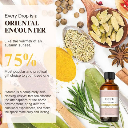 EUQEE Harvest Spice Fragrance Oil, Premium Fragrance Essential Oils for Soap Candle Making, Diffusers, DIY Bath Bombs - 2.02 Fl oz/ 60ml