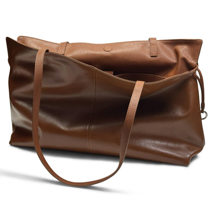Women's Top Grain Leather Tote Bag Slouchy Hobo Work Purse Large Commuter Shoulder Bag Fits 14 Inch Laptop