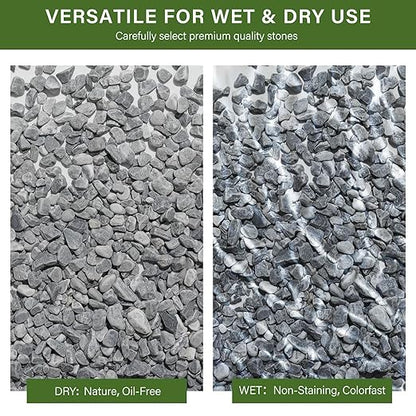 NUPICK 6 lbs Pebbles for Indoor Plants, 3/8 Inch Pea Gravel for Fish Tank, Decorative Rocks for Succulent, Natural River Stones for Vases, Cactus, Landscaping, Bird Bath, Aquarium, Grey