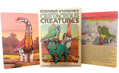 Tiny Worlds: Dinosaur Dynasties: Cretaceous Creatures Cards, Set of 30 Learning Flash Cards, Collectible Information Cards for Kids and Adults, Gifts for Children Above 6 Years Old