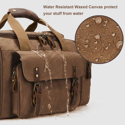 Waxed Canvas Duffel Bag 50L, Coffee